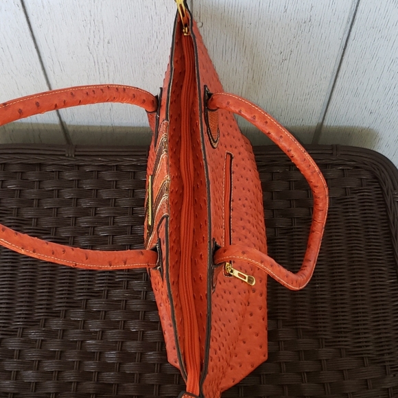 Orange Purse. SJS Handbag Woman Leather - Picture 4 of 16